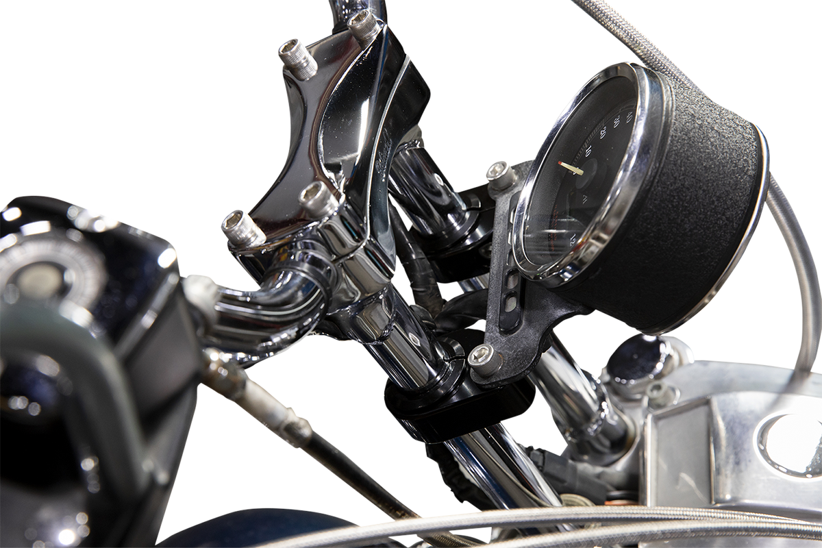 BILTWELL O/S Speed Clamps - Black Electroplated / Straight 2210-0520