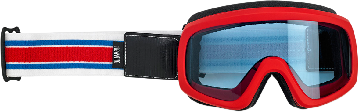 BILTWELL Overland 2.0 Goggle - Racer / Red/White/Blue / Blue Lens 2601-2583