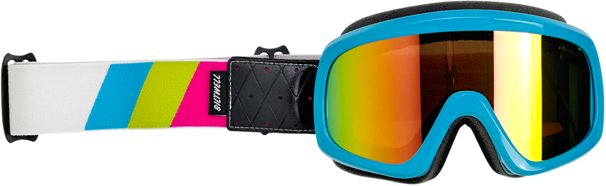 BILTWELL Overland 2.0 Goggle - Tri-Stripe / Cyan/Jet Boat / Bronze Lens 2601-2580