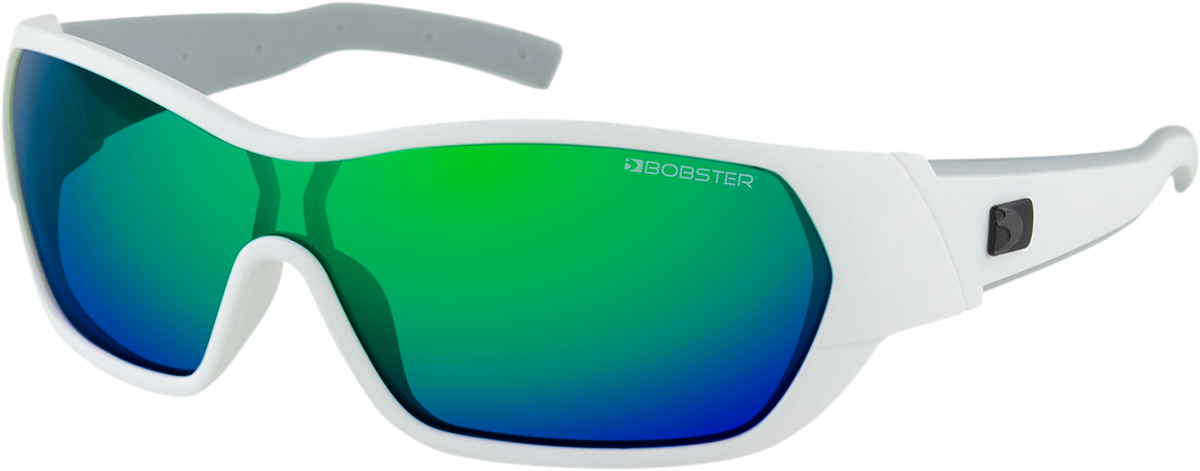 BOBSTER Aria Sunglasses - Matte White / Blue Green Mirror Lens 2610-1388