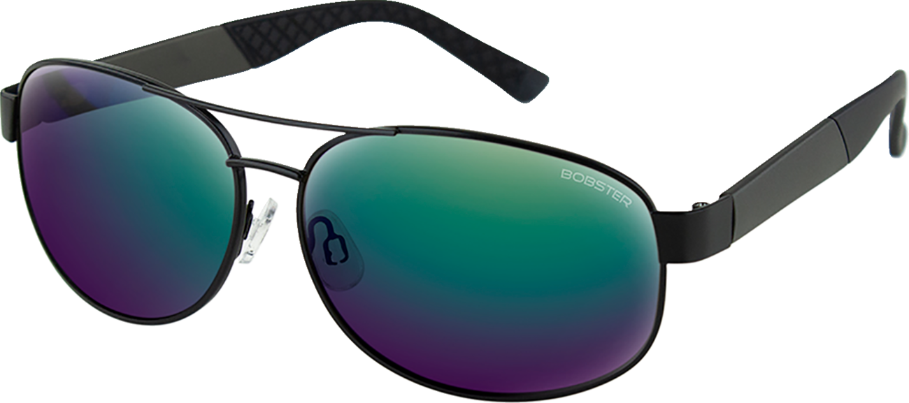 BOBSTER Commandant Sunglasses - Matte Metallic Charcoal/Black Metal / Brown Green Mirror Lens 2610-1478