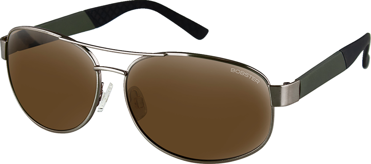BOBSTER Commandant Sunglasses - Matte Metallic Olive Brushed Bronze / Brown Silver Mirror Lens 2610-1479