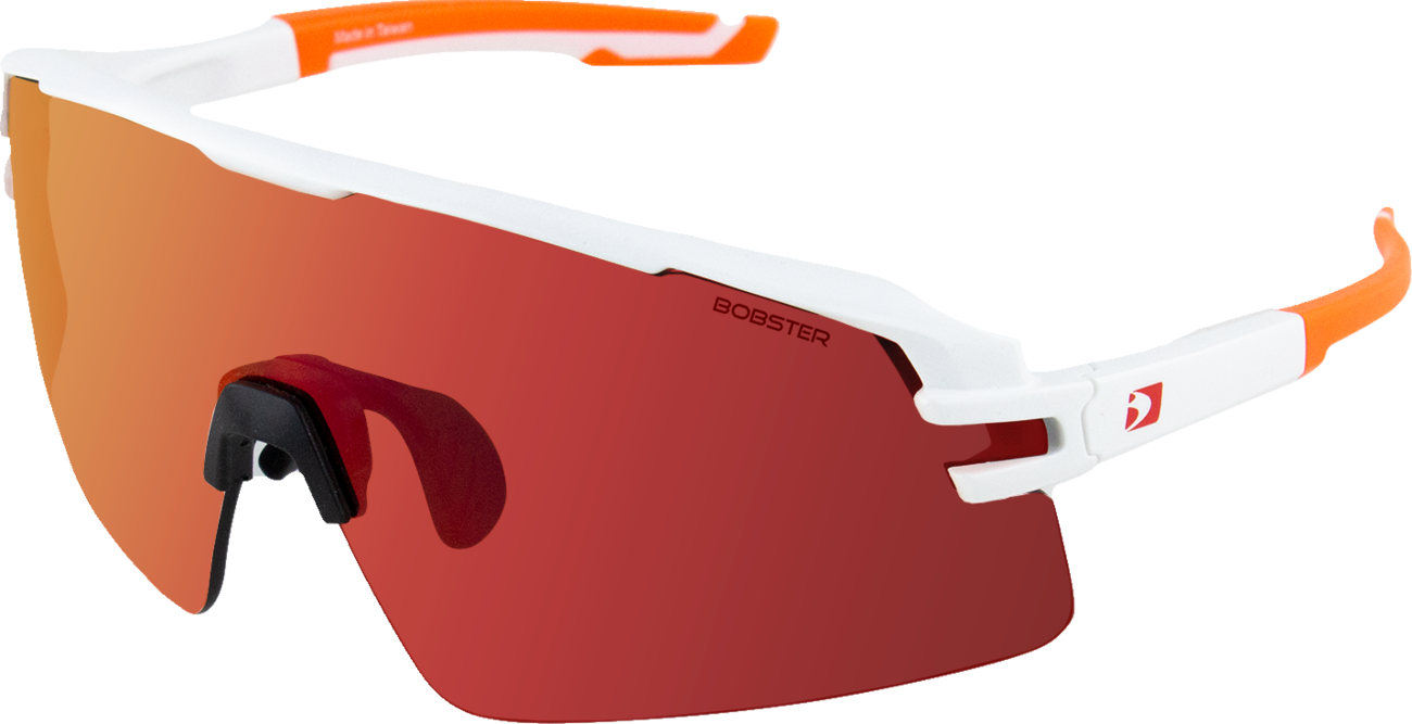 BOBSTER Flash Sunglasses - Matte White/Orange / Smoke Black Red Revo Lens 2610-1480