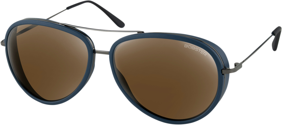 BOBSTER Ice Sunglasses - Matte Navy Gunmetal / Brown HD Silver Mirror Lens 2610-1391
