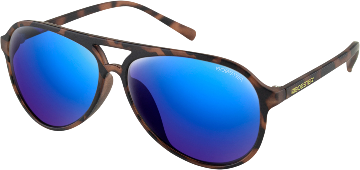 BOBSTER Maverick Sunglasses - Matte Brown Tortoise / Brown HD Blue Mirror Lens 2610-1393