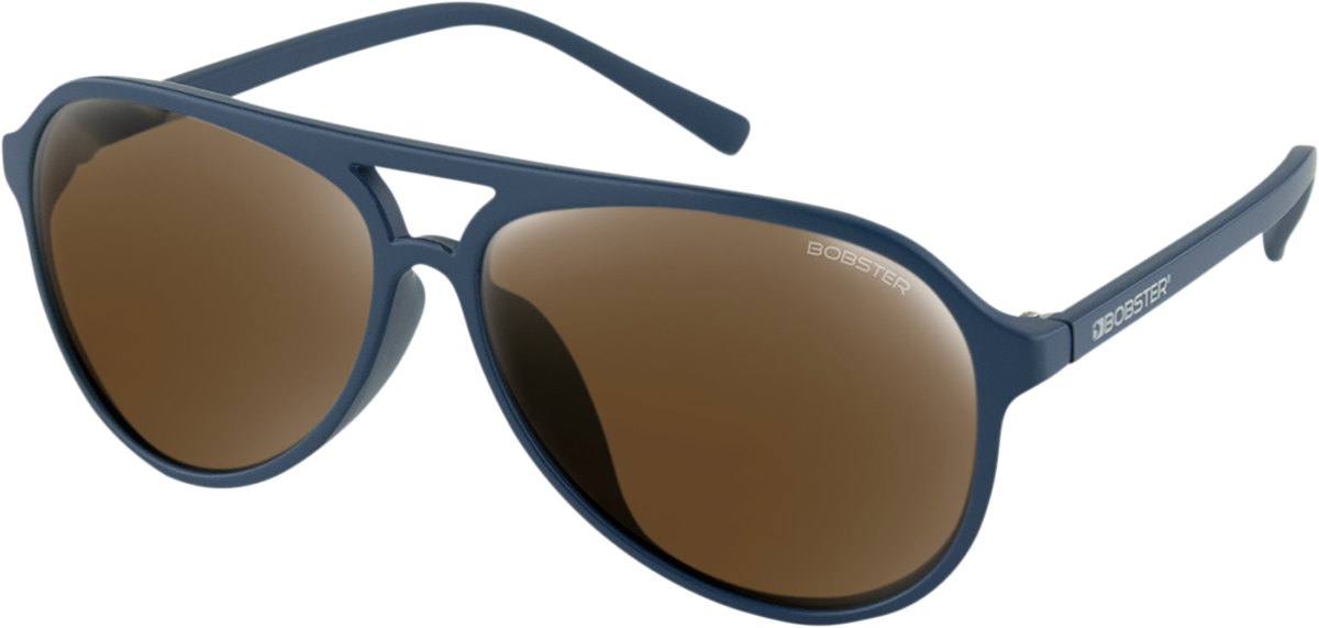 BOBSTER Maverick Sunglasses - Matte Navy / Brown HD Silver Mirror Lens 2610-1395