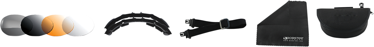 BOBSTER Road Hog II Convertible Sunglasses - Gloss Black / Interchangeable Lens 2601-0266