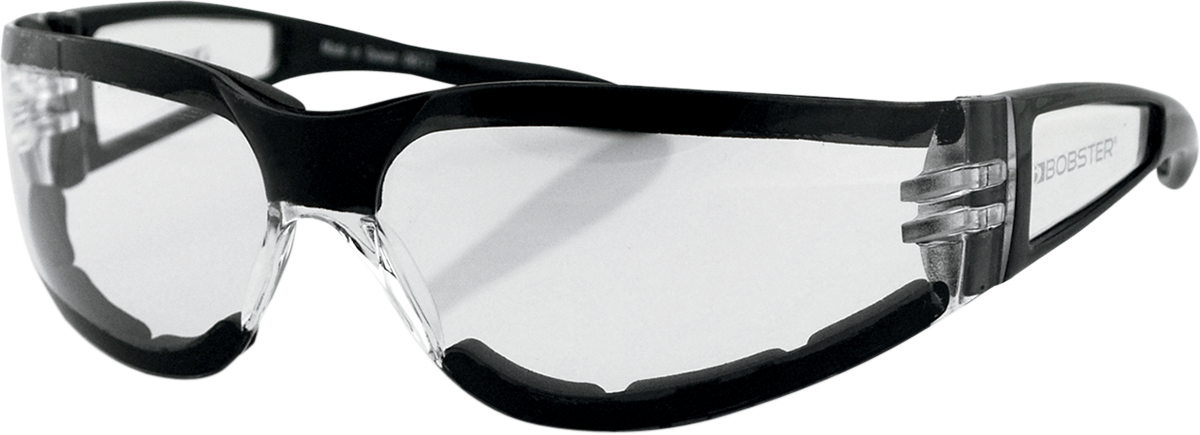 BOBSTER Shield II Sunglasses - Gloss Black / Clear Lens 2610-0299