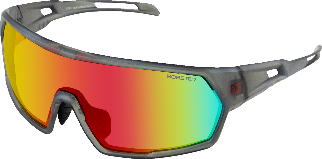 BOBSTER Speed Sunglasses - Matte Clear Gray / Smoke Crimson Mirror Lens 2610-1486