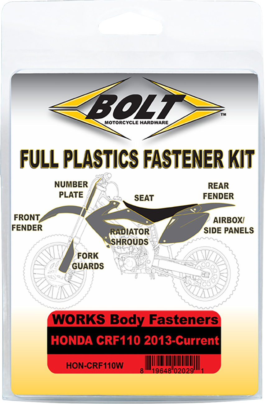 BOLT Body Work Fastener Kit - '13-'26 Honda CRF110F 2401-1651