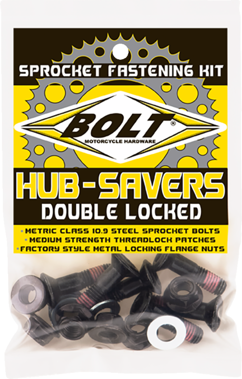 BOLT Fastener Kit - Hub-Savers/Sprocket / Double Locked / Black / 6 Pack 2401-0849