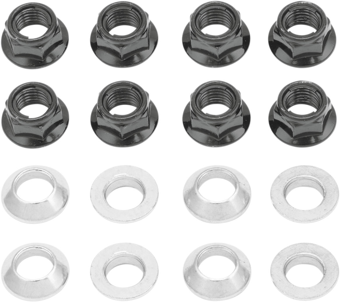 BOLT Flange Lug Nut - Locking / Silver / 8-Pack 2401-0597