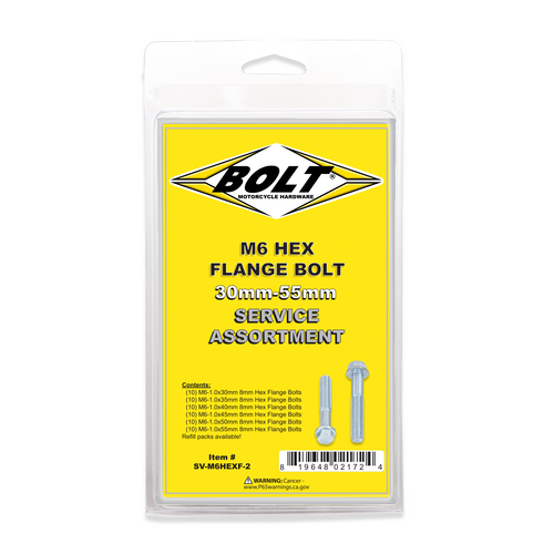 BOLT M6 8mm Hex Head Flange Bolts - SV-M6HEXF-20