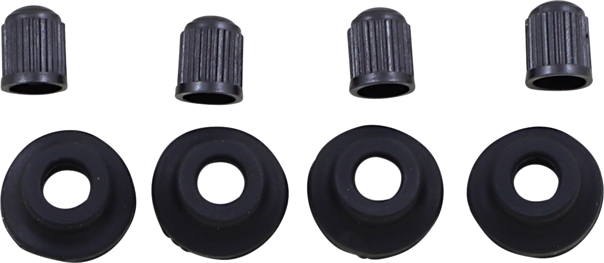 BOLT Valve Stem Grommet/Cap - Black / 4 Pack 0361-0064