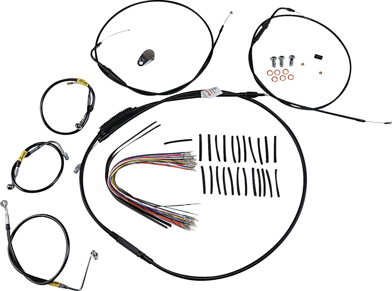 BURLY BRAND Control Kit for Early Touring Bikes with Bagger Bar Handlebars - 13" / Non-Cruise / Black 0662-0578