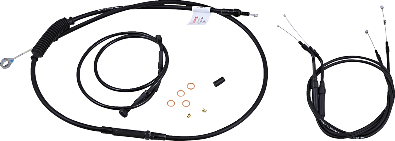 BURLY BRAND Jail Bar Cable Kit - 10" Handlebars / Black Vinyl / '04-'06 XL 0610-1911