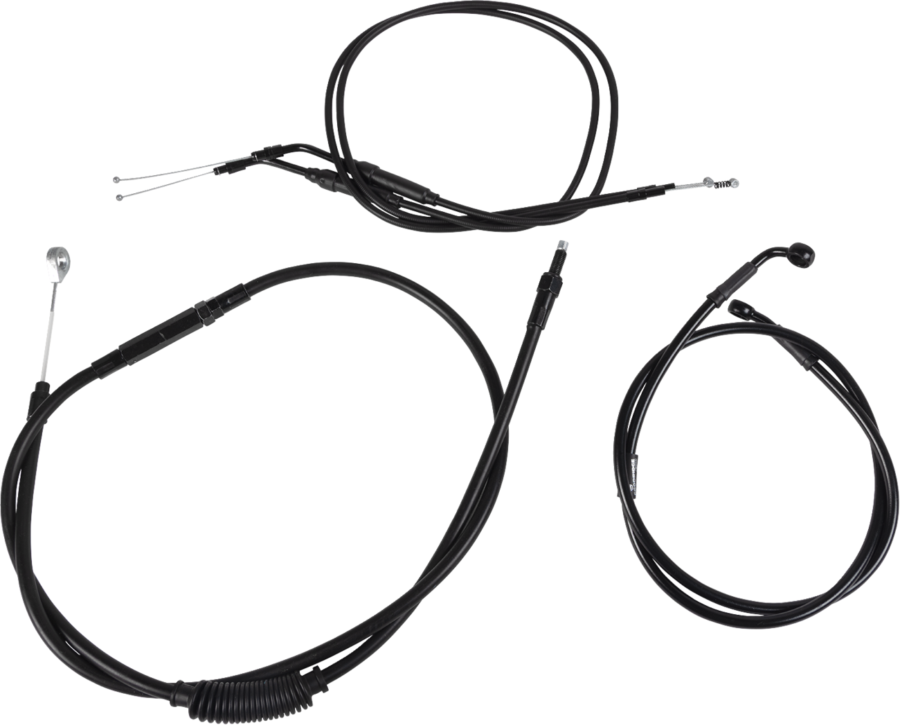 BURLY BRAND Jail Bar Cable Kit - 10" Handlebars / Black Vinyl / '07-'13 XL 0610-1914