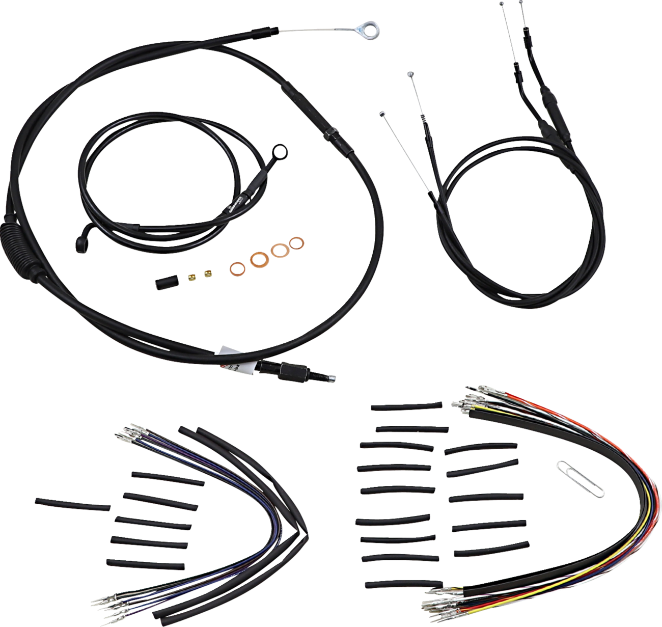 BURLY BRAND Jail Bar Cable Kit - 12" Handlebars / Black Vinyl / '07-'11 FXD 0610-1920