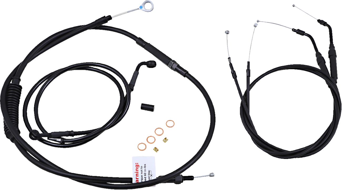 BURLY BRAND Jail Bar Cable Kit - 12" Handlebars / Black Vinyl / '07-'13 XL 0610-1915
