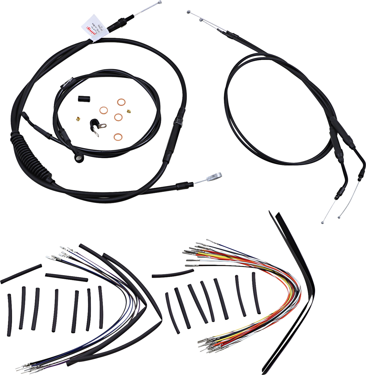 BURLY BRAND Jail Bar Cable Kit - 14" Handlebars / Black Vinyl / '04-'06 XL 0610-1913