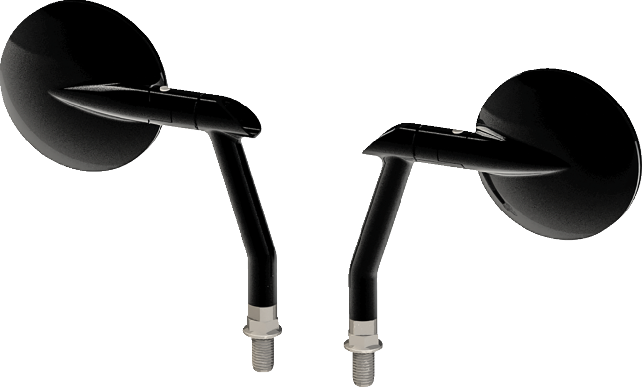 BURLY BRAND Mirrors - Hot Rod / Side View / Round / Black 0640-1576