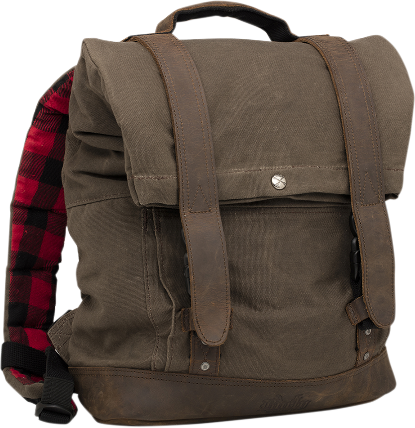 BURLY BRAND Roll Top Backpack - Dark Oak 3517-0414