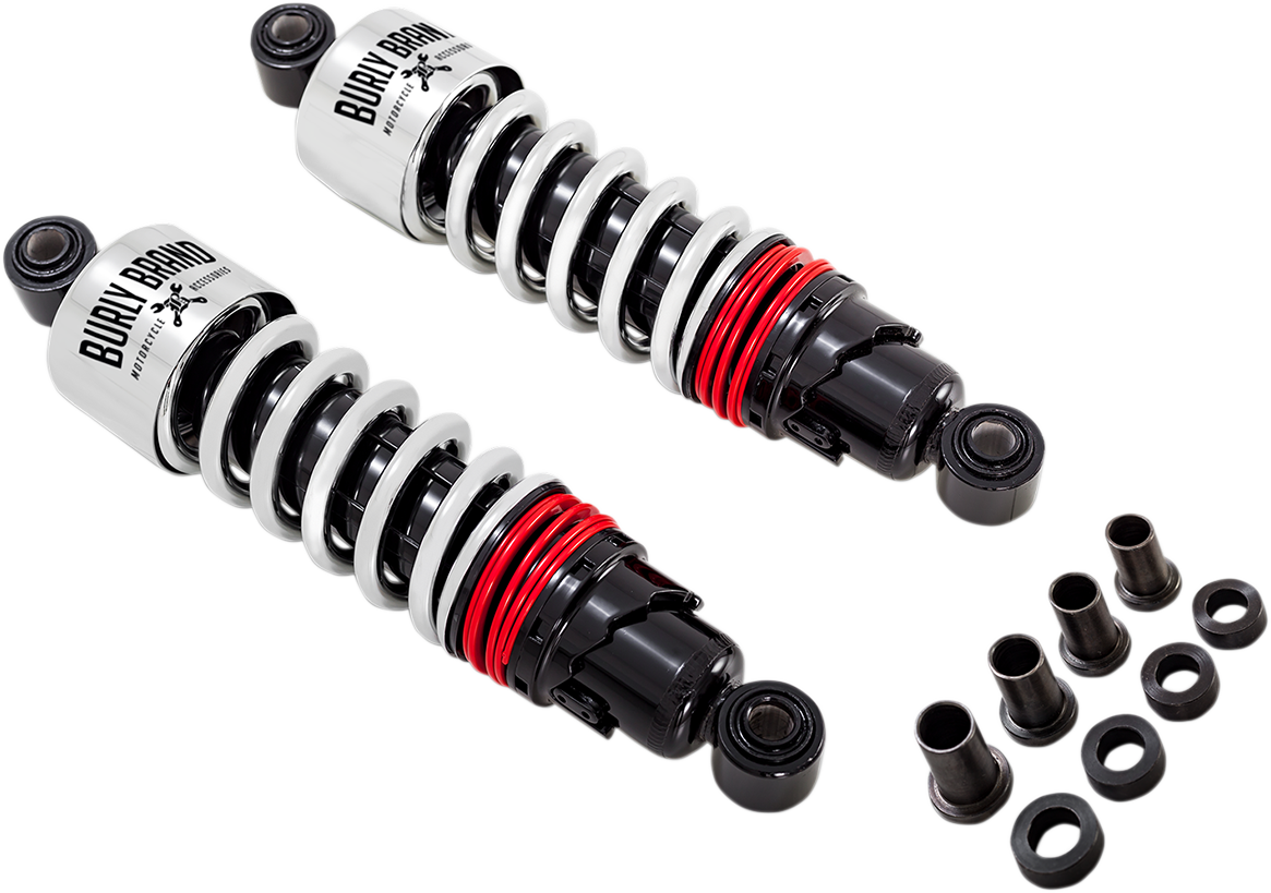 BURLY BRAND Slammer Plus Shocks - 10.5" / Chrome / FLH 1310-1965