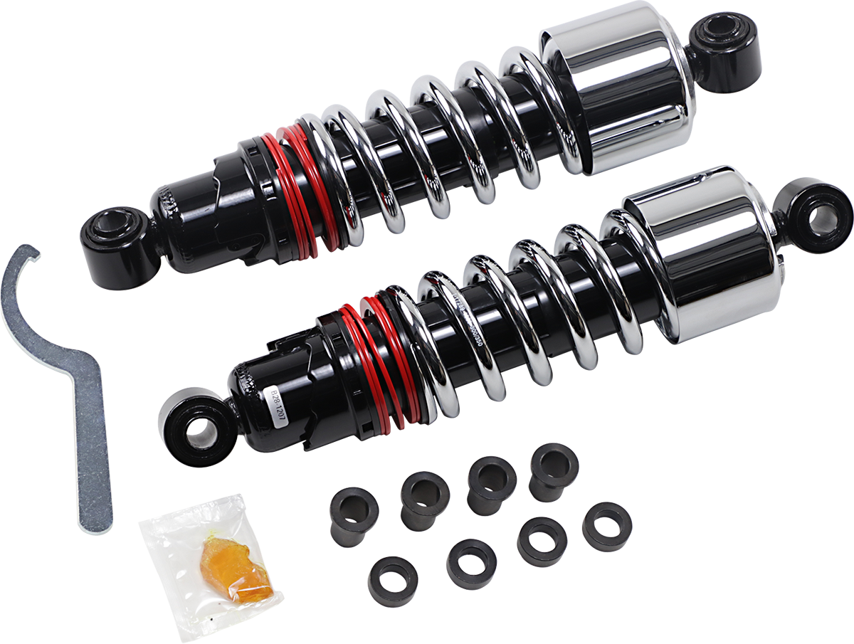BURLY BRAND Slammer Plus Shocks - 10.5" / Chrome / FXD 1310-1971