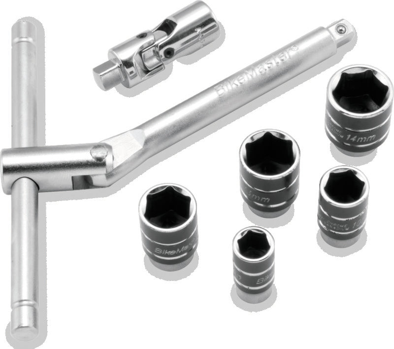 BikeMaster 1/4in Drive Compact Sliding and Folding T-Handle Set - 151587