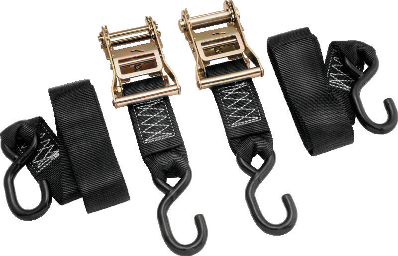 BikeMaster 2x84in Ratchet Tiedown Pair - Black - 100576