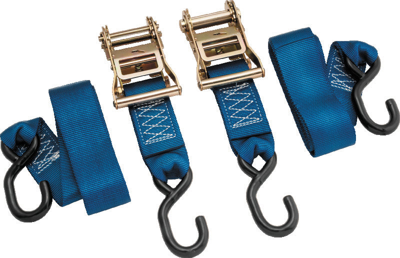 BikeMaster 2x84in Ratchet Tiedown Pair - Blue - 100578