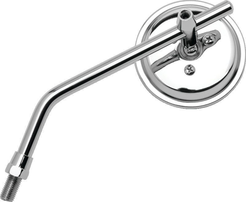BikeMaster 3in Adjustable Round Mirror 10mm - Each - Chrome - 600802