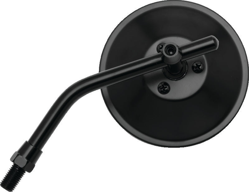 BikeMaster 4in Adjustable Round Mirror 10mm - Each - Black - 600801