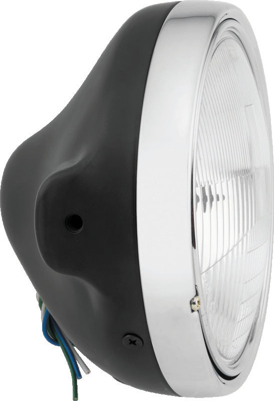 BikeMaster 7in Slim Headlight Side Mount - Black - 152457