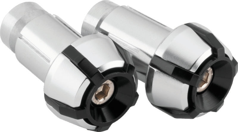 BikeMaster Anti-Vibration Bar Ends - Black/Silver - 152151