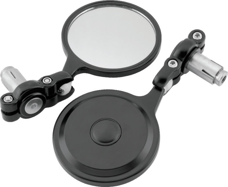 BikeMaster Barend Mirror Folding 7/18in Handlebars - Pair - Black - 600300