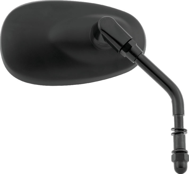 BikeMaster Harley Oval Mini Mirror - Each - Matte Black - 601154