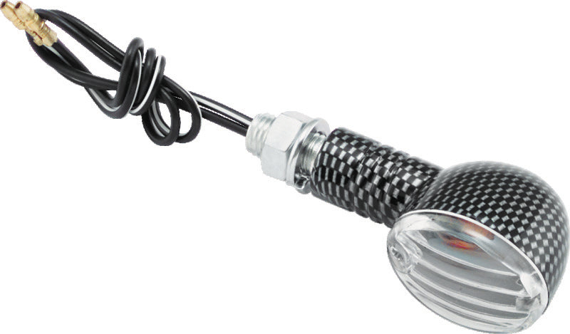 BikeMaster Ministalk Marker Light Round Carbon/Clear - 266012