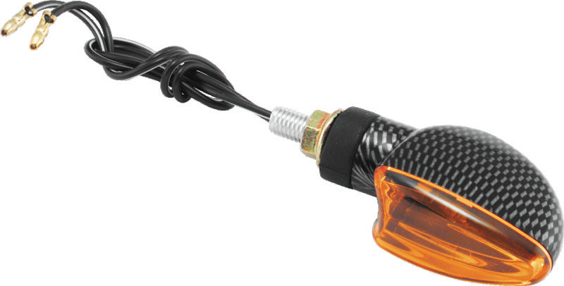 BikeMaster Ministalk Marker Light V-Shape Carbon/Amber - 266009