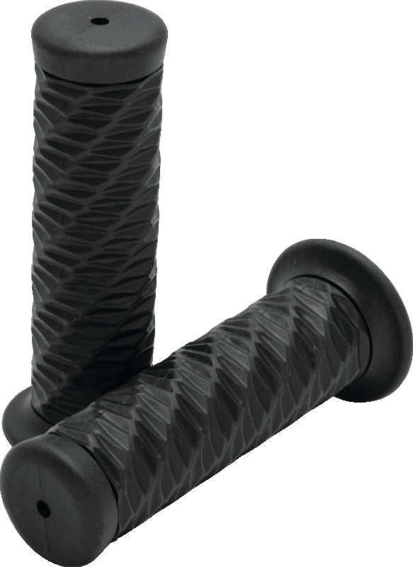 Bikers Choice 1 Inch Black Spiral Grip - 485803