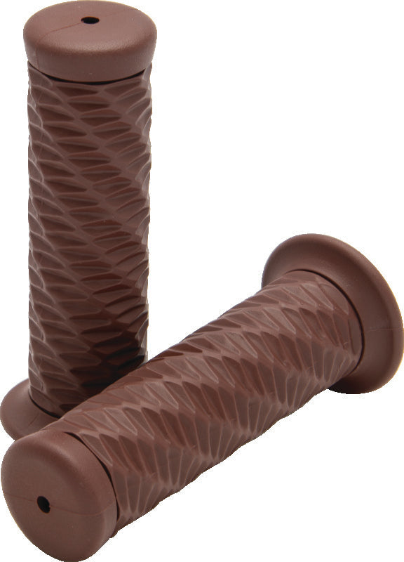 Bikers Choice 1 Inch Brown Spiral Grip - 485804