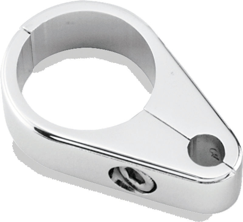 Bikers Choice 1 Inch Chrome Plain Clutch Cable Clamp - 489798