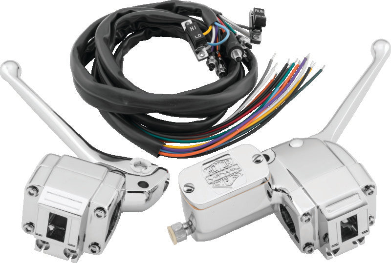 Bikers Choice 1972-1981 FLH/FX Chrome Handlebar Control Kit W/Black Switches - 488814