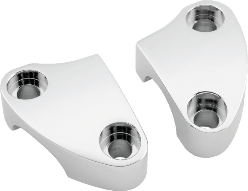 Bikers Choice 1974-22 Touring/XL 1984-2017 Softail 1991-2017 Dyna 1982-1994 FXR Chrome Smooth Riser Clamps Pr - 482499