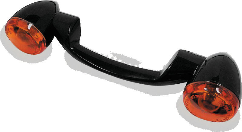 Bikers Choice 1991-2008 Touring 1986-2017 FLST Narrow Black Rear Turn Signal Bar Kit W/Amber Lens - 491157
