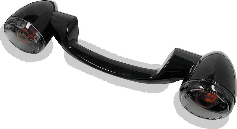 Bikers Choice 1991-2008 Touring 1986-2017 FLST Narrow Black Rear Turn Signal Bar Kit W/Smoke Lens - 491159
