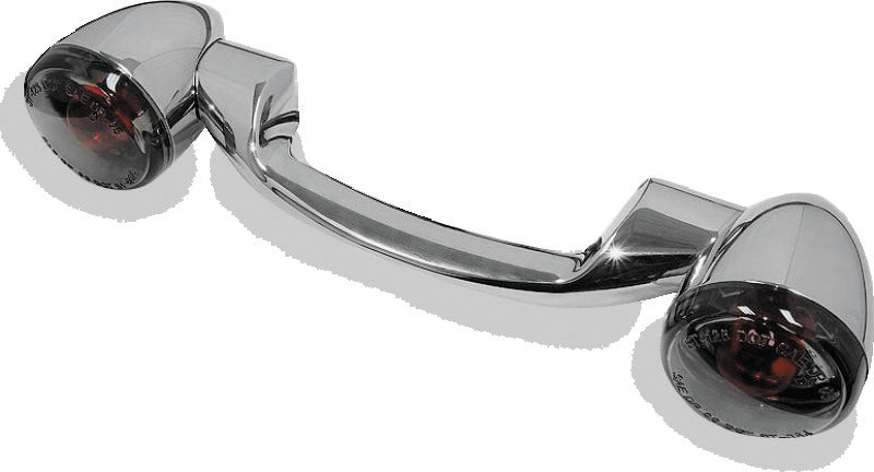 Bikers Choice 1991-2008 Touring 1986-2017 FLST Narrow Chrome Rear Turn Signal Bar Kit W/Smoke Lens - 491158