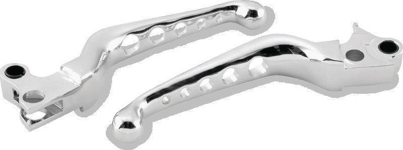 Bikers Choice 1996-2016 Big Twin W/ Cable Clutch 1996-2003 XL O-Series 5 Holed Lever Set Chrome - 482714