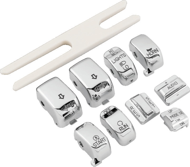 Bikers Choice 1996-2016 FLHT/FLHR 2006-2016 FLHX Chrome Switch Cap Kit W/Cruise Control H-D 71816-09 - 482835