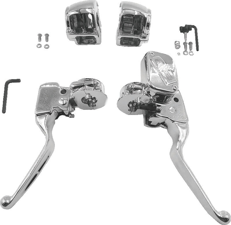 Bikers Choice 2015-2017 Softail Chrome Handlebar Control Kit 1/2 Inch Bore Single Disc - 601448